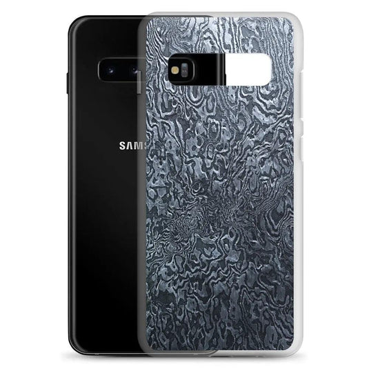 Dark Industrial Damascus Steel Metal Flexible Clear Samsung Case Bump Resistant Corners CREATIVETECH