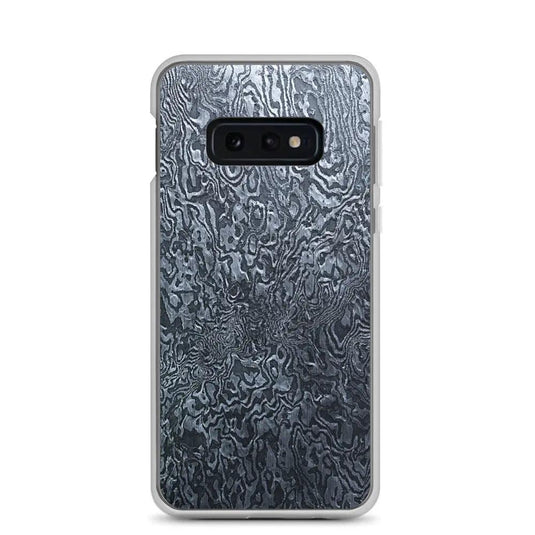 Dark Industrial Damascus Steel Metal Flexible Clear Samsung Case Bump Resistant Corners CREATIVETECH