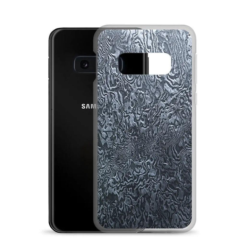 Load image into Gallery viewer, Dark Industrial Damascus Steel Metal Flexible Clear Samsung Case Bump Resistant Corners CREATIVETECH