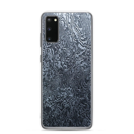 Dark Industrial Damascus Steel Metal Flexible Clear Samsung Case Bump Resistant Corners CREATIVETECH