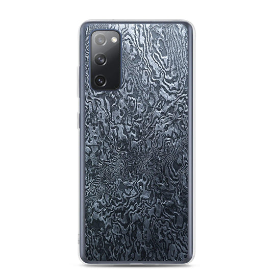 Dark Industrial Damascus Steel Metal Flexible Clear Samsung Case Bump Resistant Corners CREATIVETECH