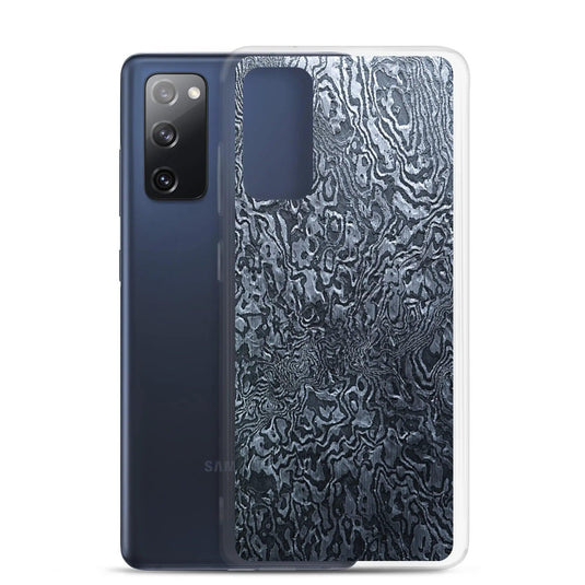 Dark Industrial Damascus Steel Metal Flexible Clear Samsung Case Bump Resistant Corners CREATIVETECH