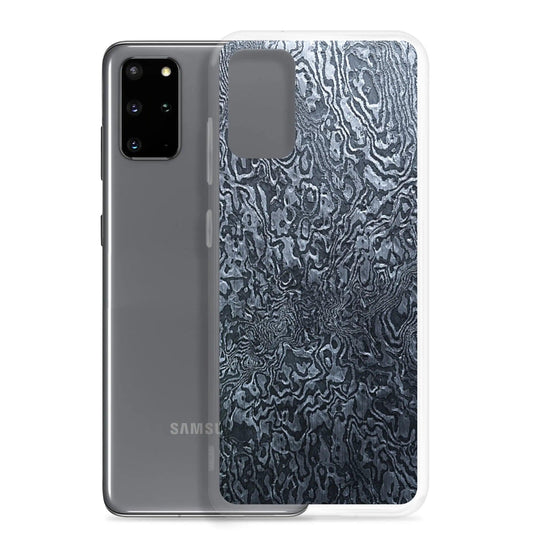 Dark Industrial Damascus Steel Metal Flexible Clear Samsung Case Bump Resistant Corners CREATIVETECH