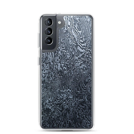 Dark Industrial Damascus Steel Metal Flexible Clear Samsung Case Bump Resistant Corners CREATIVETECH