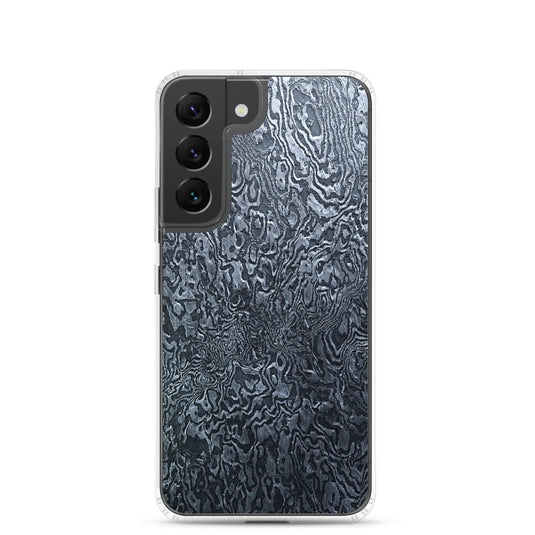 Dark Industrial Damascus Steel Metal Flexible Clear Samsung Case Bump Resistant Corners CREATIVETECH