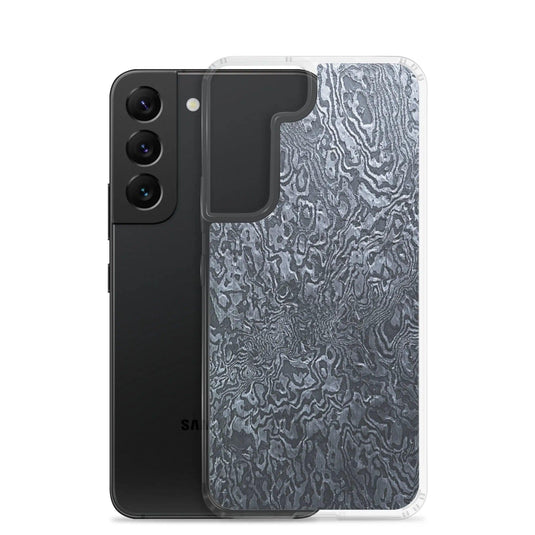 Dark Industrial Damascus Steel Metal Flexible Clear Samsung Case Bump Resistant Corners CREATIVETECH