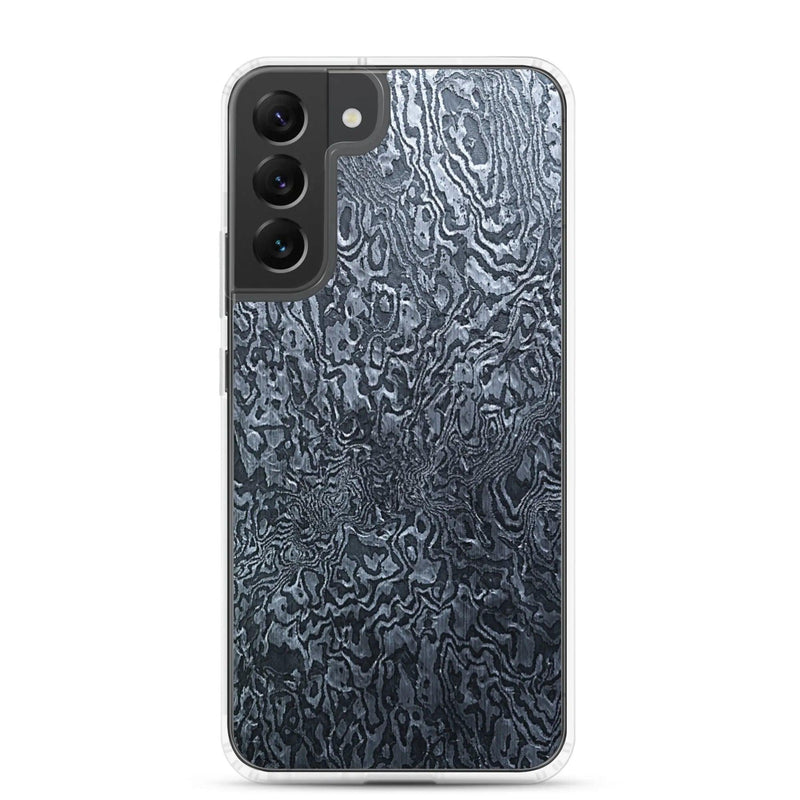 Load image into Gallery viewer, Dark Industrial Damascus Steel Metal Flexible Clear Samsung Case Bump Resistant Corners CREATIVETECH