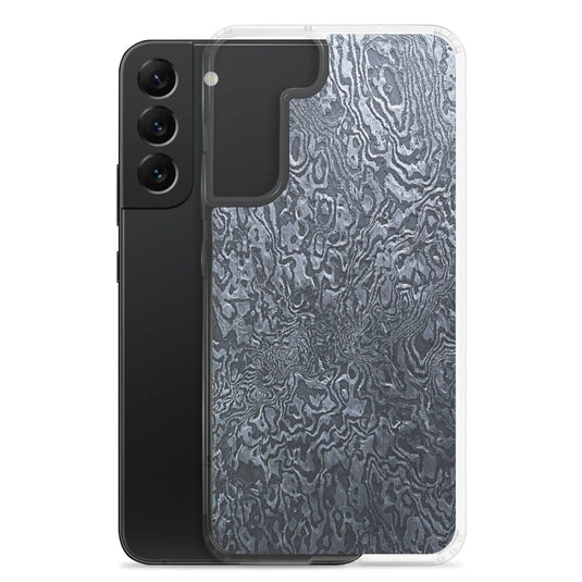 Dark Industrial Damascus Steel Metal Flexible Clear Samsung Case Bump Resistant Corners CREATIVETECH