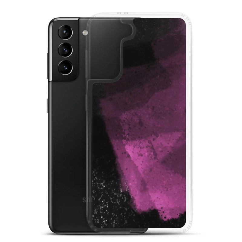 Load image into Gallery viewer, Dark Magenta Pink Industrial Watercolor Paint Brush Style Flexible Clear Samsung Case Bump Resistant Corners CREATIVETECH