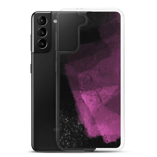 Dark Magenta Pink Industrial Watercolor Paint Brush Style Flexible Clear Samsung Case Bump Resistant Corners CREATIVETECH