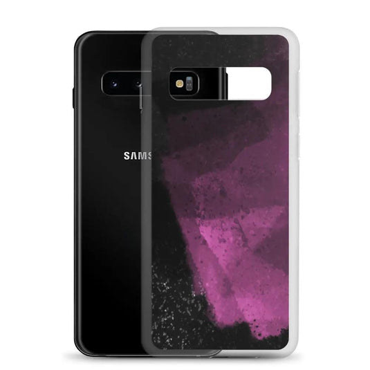 Dark Magenta Pink Industrial Watercolor Paint Brush Style Flexible Clear Samsung Case Bump Resistant Corners CREATIVETECH