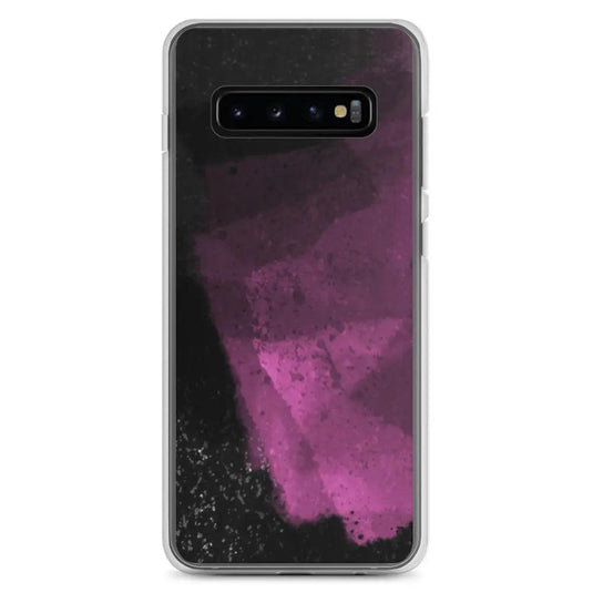 Dark Magenta Pink Industrial Watercolor Paint Brush Style Flexible Clear Samsung Case Bump Resistant Corners CREATIVETECH