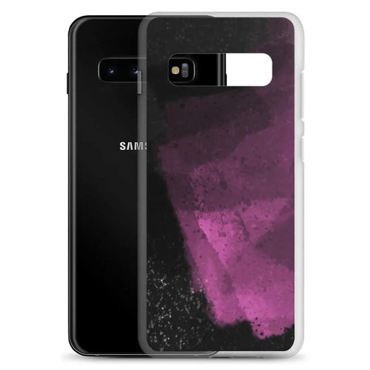 Dark Magenta Pink Industrial Watercolor Paint Brush Style Flexible Clear Samsung Case Bump Resistant Corners CREATIVETECH