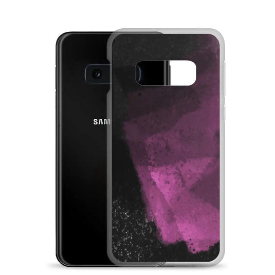 Dark Magenta Pink Industrial Watercolor Paint Brush Style Flexible Clear Samsung Case Bump Resistant Corners CREATIVETECH
