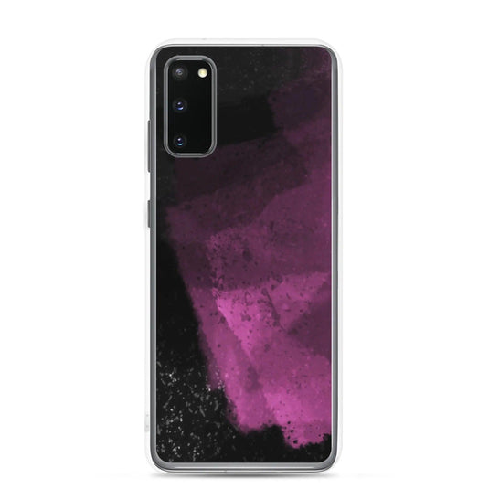 Dark Magenta Pink Industrial Watercolor Paint Brush Style Flexible Clear Samsung Case Bump Resistant Corners CREATIVETECH