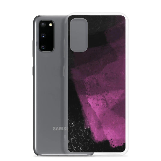 Dark Magenta Pink Industrial Watercolor Paint Brush Style Flexible Clear Samsung Case Bump Resistant Corners CREATIVETECH