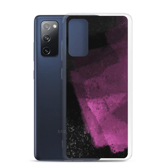 Dark Magenta Pink Industrial Watercolor Paint Brush Style Flexible Clear Samsung Case Bump Resistant Corners CREATIVETECH
