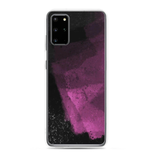 Dark Magenta Pink Industrial Watercolor Paint Brush Style Flexible Clear Samsung Case Bump Resistant Corners CREATIVETECH