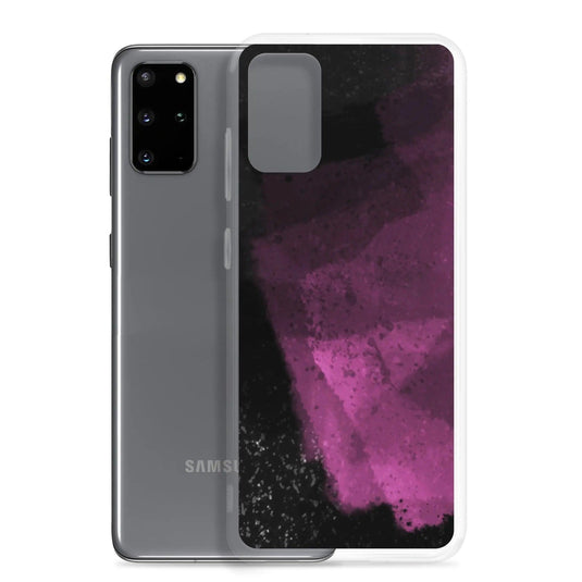Dark Magenta Pink Industrial Watercolor Paint Brush Style Flexible Clear Samsung Case Bump Resistant Corners CREATIVETECH