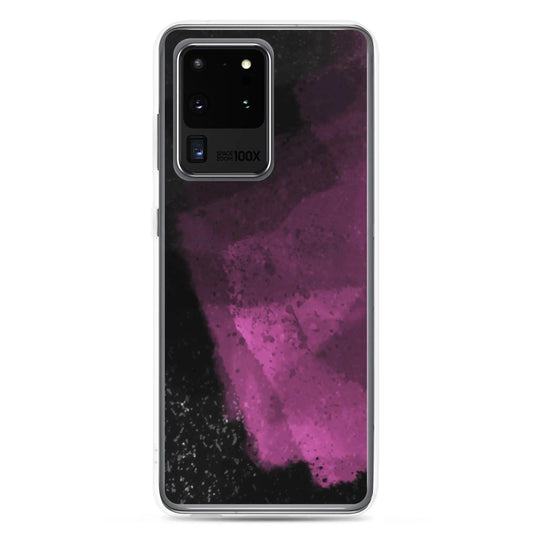 Dark Magenta Pink Industrial Watercolor Paint Brush Style Flexible Clear Samsung Case Bump Resistant Corners CREATIVETECH