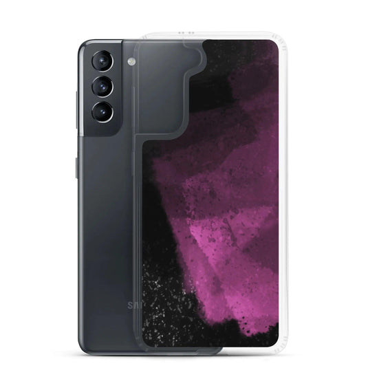 Dark Magenta Pink Industrial Watercolor Paint Brush Style Flexible Clear Samsung Case Bump Resistant Corners CREATIVETECH