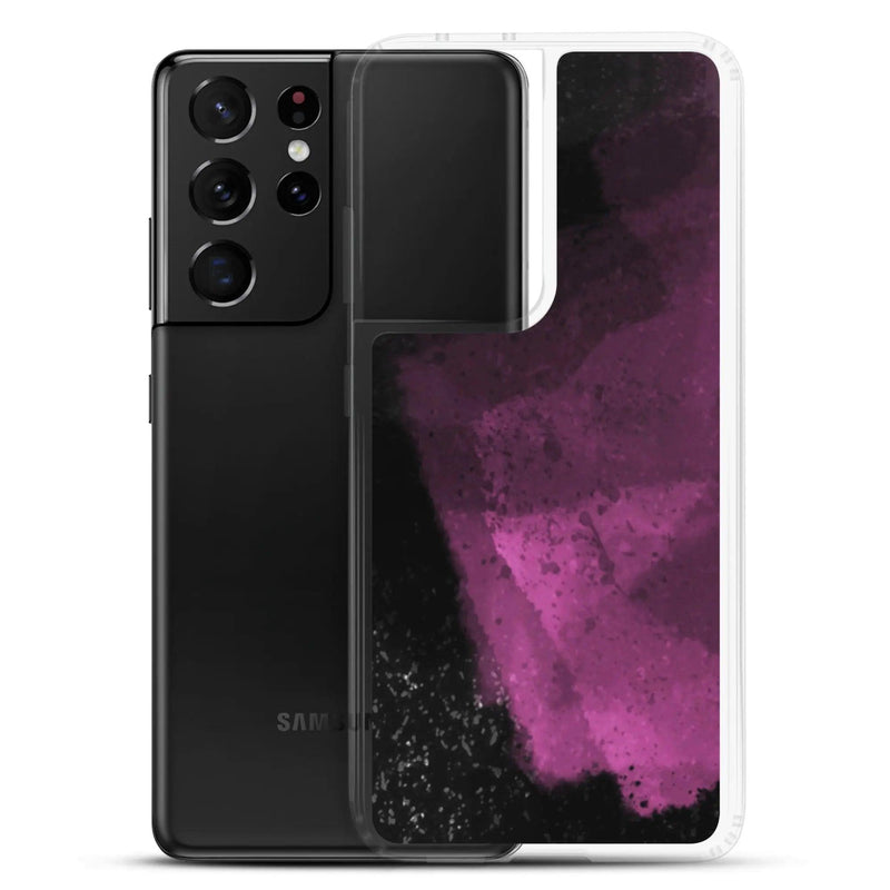 Load image into Gallery viewer, Dark Magenta Pink Industrial Watercolor Paint Brush Style Flexible Clear Samsung Case Bump Resistant Corners CREATIVETECH