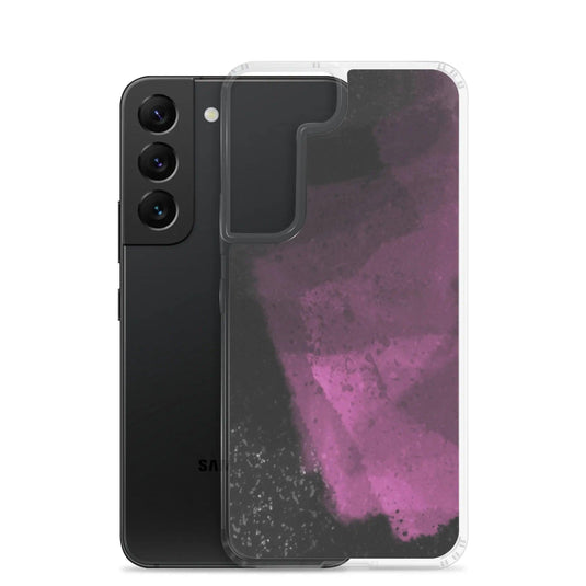 Dark Magenta Pink Industrial Watercolor Paint Brush Style Flexible Clear Samsung Case Bump Resistant Corners CREATIVETECH