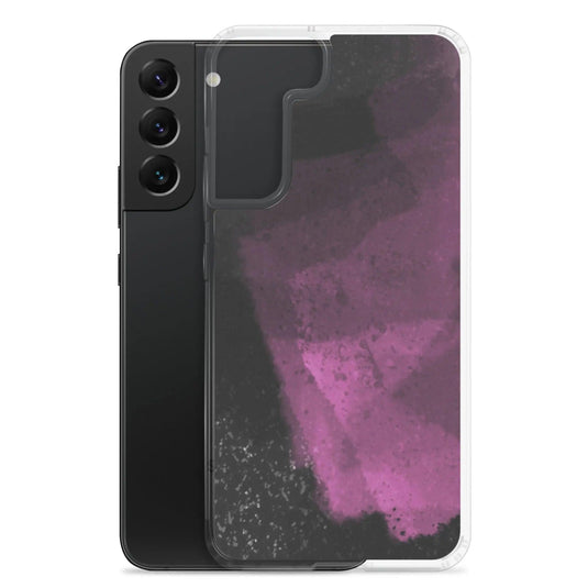 Dark Magenta Pink Industrial Watercolor Paint Brush Style Flexible Clear Samsung Case Bump Resistant Corners CREATIVETECH