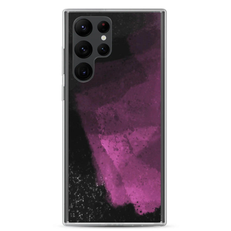 Load image into Gallery viewer, Dark Magenta Pink Industrial Watercolor Paint Brush Style Flexible Clear Samsung Case Bump Resistant Corners CREATIVETECH