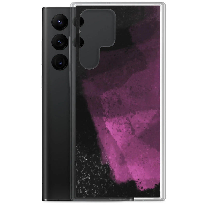 Load image into Gallery viewer, Dark Magenta Pink Industrial Watercolor Paint Brush Style Flexible Clear Samsung Case Bump Resistant Corners CREATIVETECH
