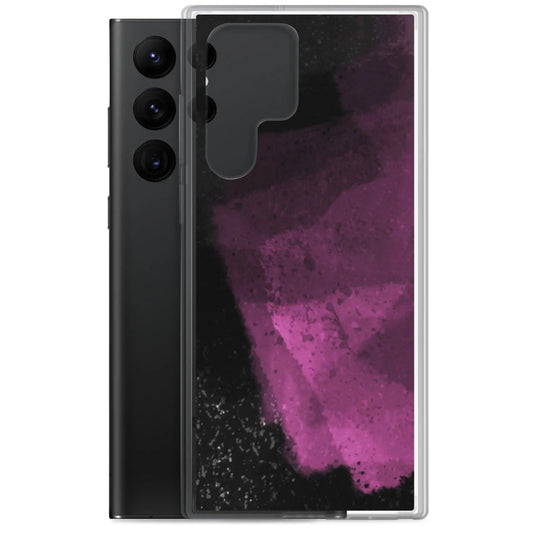 Dark Magenta Pink Industrial Watercolor Paint Brush Style Flexible Clear Samsung Case Bump Resistant Corners CREATIVETECH