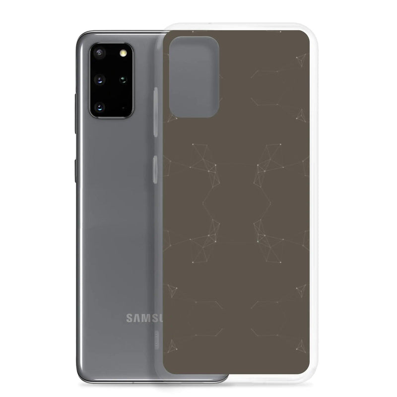 Load image into Gallery viewer, Dark Pastel Brown Cyber Polygon Flexible Clear Samsung Case Bump Resistant Corners CREATIVETECH