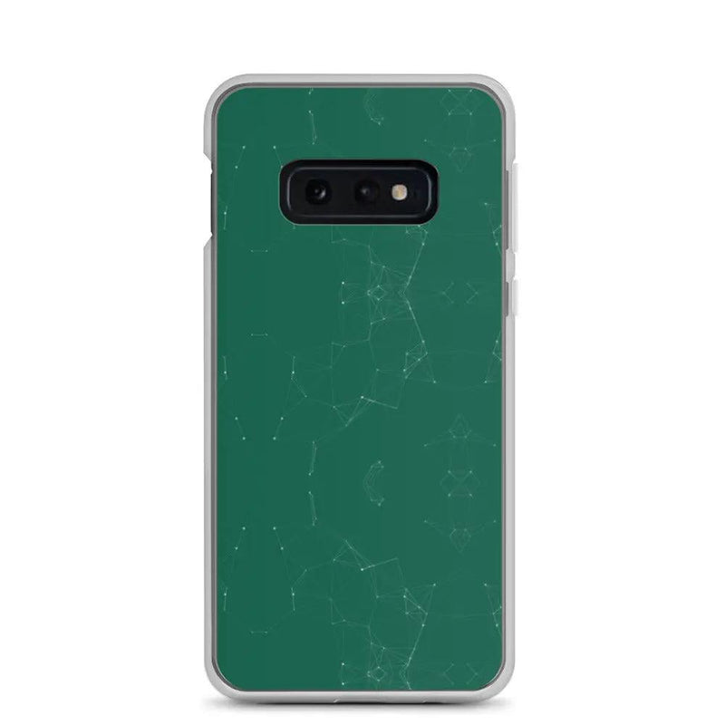 Load image into Gallery viewer, Dark Pastel Green Cyber Polygon Flexible Clear Samsung Case Bump Resistant Corners CREATIVETECH