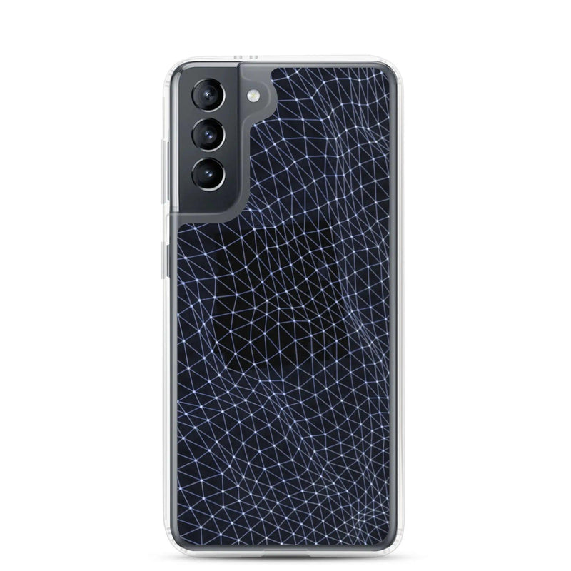 Load image into Gallery viewer, Dark Polygon Flexible Clear Samsung Case Bump Resistant Corners CREATIVETECH