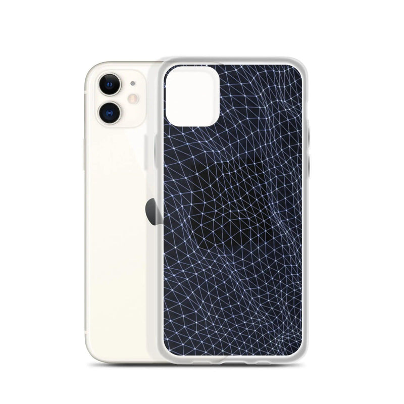 Load image into Gallery viewer, Dark Polygon Flexible Clear iPhone Case Bump Resistant Corners CREATIVETECH