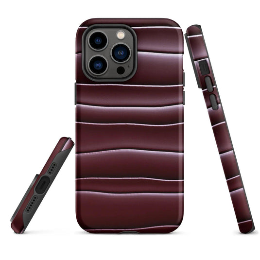 Dark Red Blob Double Layered Impact Resistant Tough iPhone Case 3D Wrap Matte or Glossy Finish CREATIVETECH