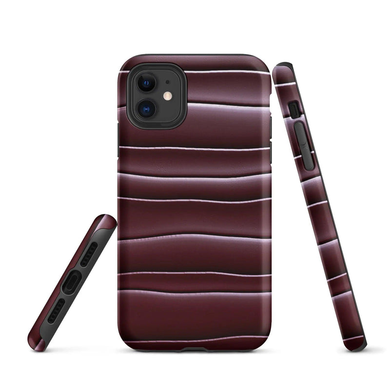 Load image into Gallery viewer, Dark Red Blob Double Layered Impact Resistant Tough iPhone Case 3D Wrap Matte or Glossy Finish CREATIVETECH