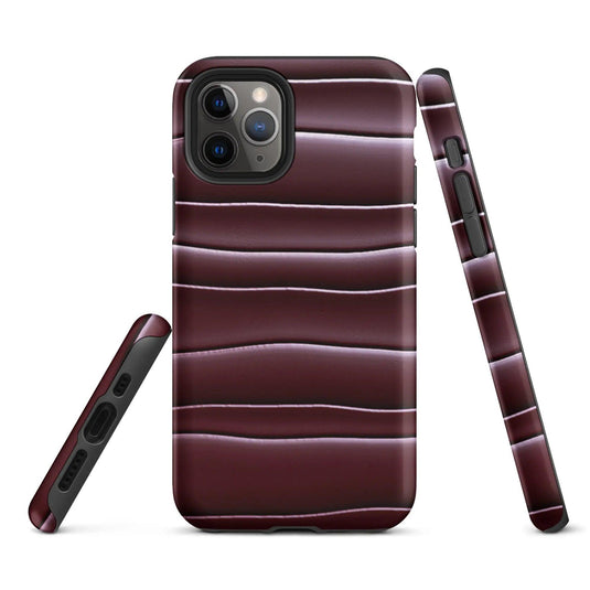 Dark Red Blob Double Layered Impact Resistant Tough iPhone Case 3D Wrap Matte or Glossy Finish CREATIVETECH