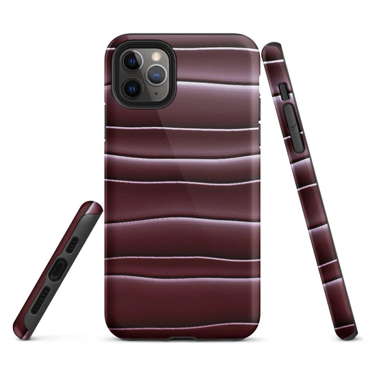 Dark Red Blob Double Layered Impact Resistant Tough iPhone Case 3D Wrap Matte or Glossy Finish CREATIVETECH