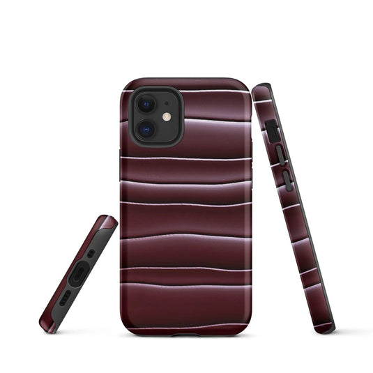 Dark Red Blob Double Layered Impact Resistant Tough iPhone Case 3D Wrap Matte or Glossy Finish CREATIVETECH
