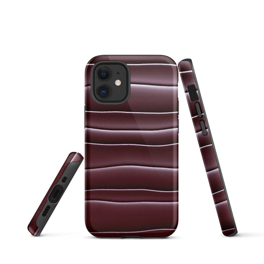 Dark Red Blob Double Layered Impact Resistant Tough iPhone Case 3D Wrap Matte or Glossy Finish CREATIVETECH