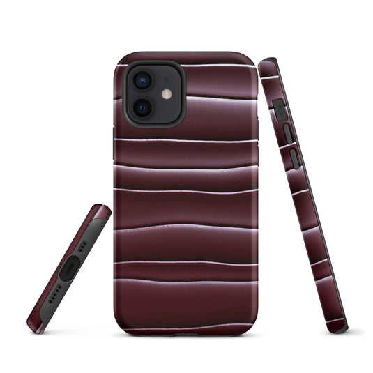 Dark Red Blob Double Layered Impact Resistant Tough iPhone Case 3D Wrap Matte or Glossy Finish CREATIVETECH