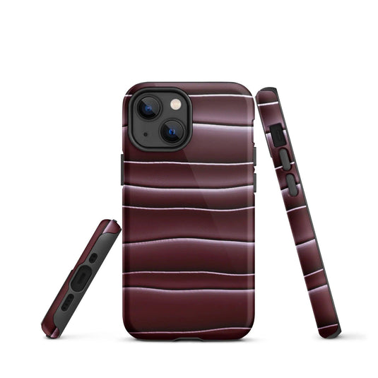 Dark Red Blob Double Layered Impact Resistant Tough iPhone Case 3D Wrap Matte or Glossy Finish CREATIVETECH