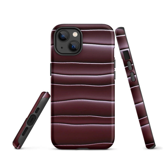 Dark Red Blob Double Layered Impact Resistant Tough iPhone Case 3D Wrap Matte or Glossy Finish CREATIVETECH