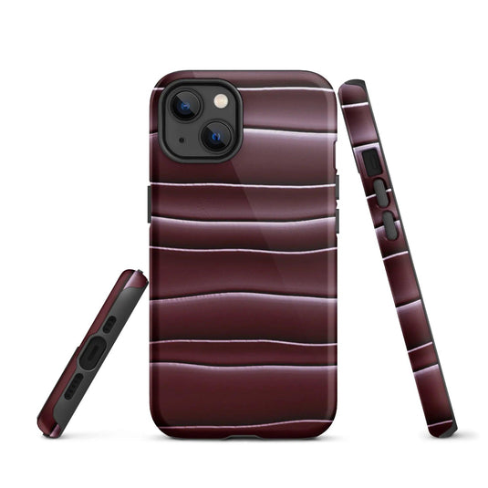 Dark Red Blob Double Layered Impact Resistant Tough iPhone Case 3D Wrap Matte or Glossy Finish CREATIVETECH