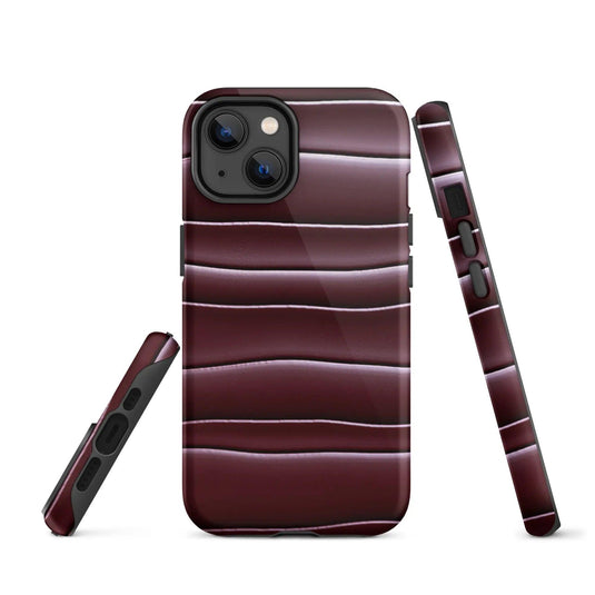Dark Red Blob Double Layered Impact Resistant Tough iPhone Case 3D Wrap Matte or Glossy Finish CREATIVETECH