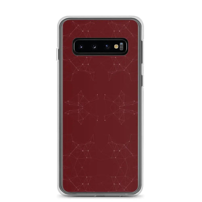 Load image into Gallery viewer, Dark Red Cyber Polygon Flexible Clear Samsung Case Bump Resistant Corners CREATIVETECH