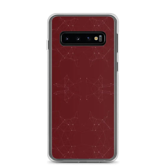 Dark Red Cyber Polygon Flexible Clear Samsung Case Bump Resistant Corners CREATIVETECH