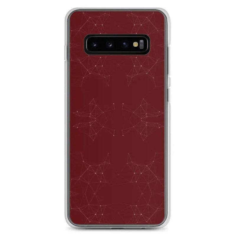 Load image into Gallery viewer, Dark Red Cyber Polygon Flexible Clear Samsung Case Bump Resistant Corners CREATIVETECH