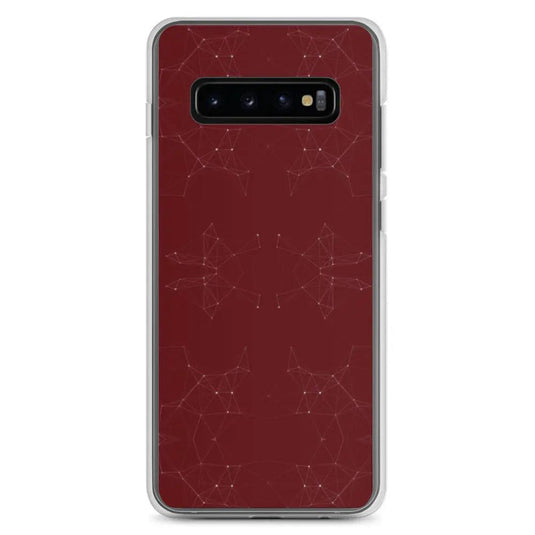 Dark Red Cyber Polygon Flexible Clear Samsung Case Bump Resistant Corners CREATIVETECH